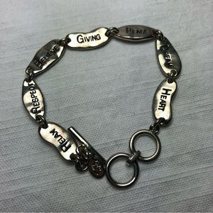 Sterling silver bracelet, inspirational words